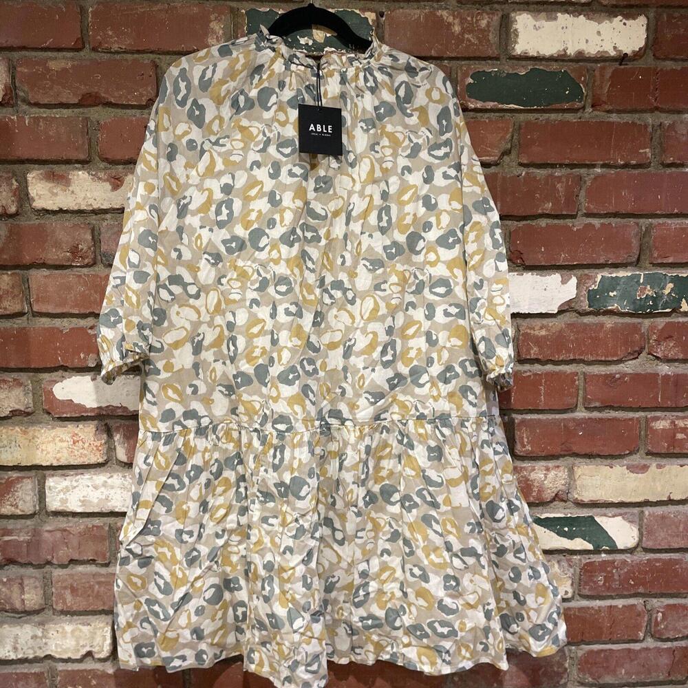 ABLE Hannah Raglan Flounce Floral 100% Cotton Dress   NWT $150 msrp - Picture 8 of 9
